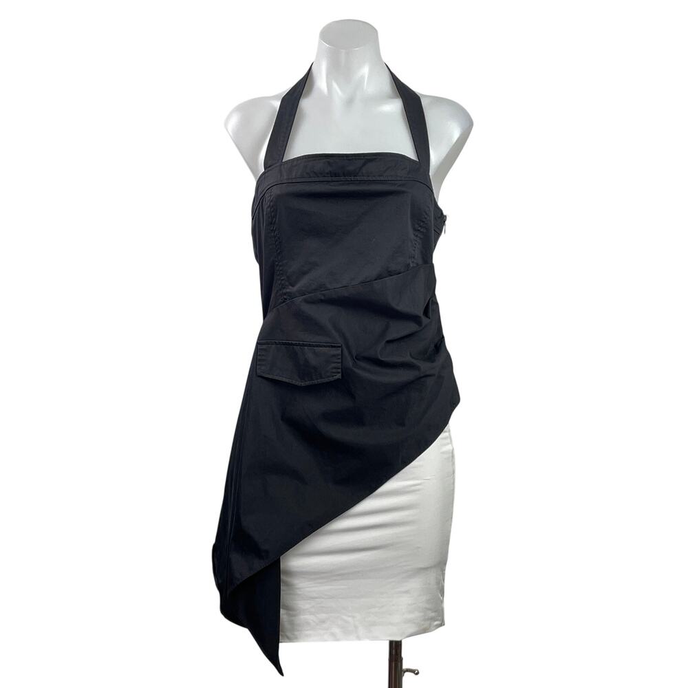 Lioness Womens Black Sleeveless Halter Neck Asymmetric Tunic Tank Top Size M